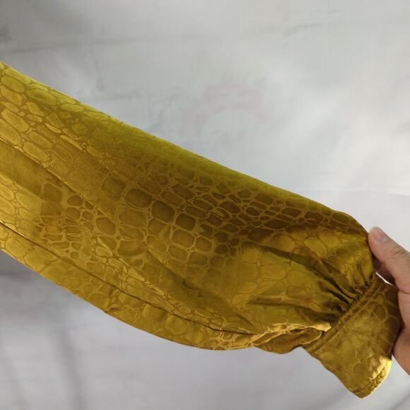 Anine Bing 100% Silk Bow tie Front Delilah Blouse Womens Medium Old Money Preppy - Picture 5 of 11